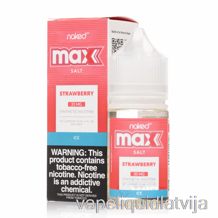 Ledus Zemeņu - Pliks Max Sāls - 30ml 50mg Vape šķidrums